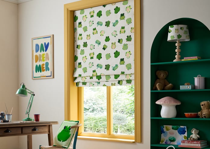Wee Blue Bell Little Frogs, Pond - Twist&Fit Roman Blind - Image 5